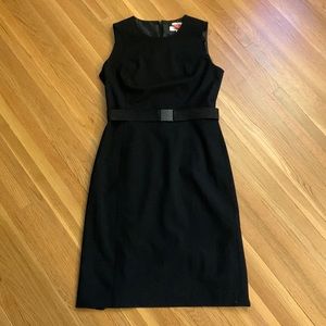 Belted Black Calvin Klein Dress - Size 6